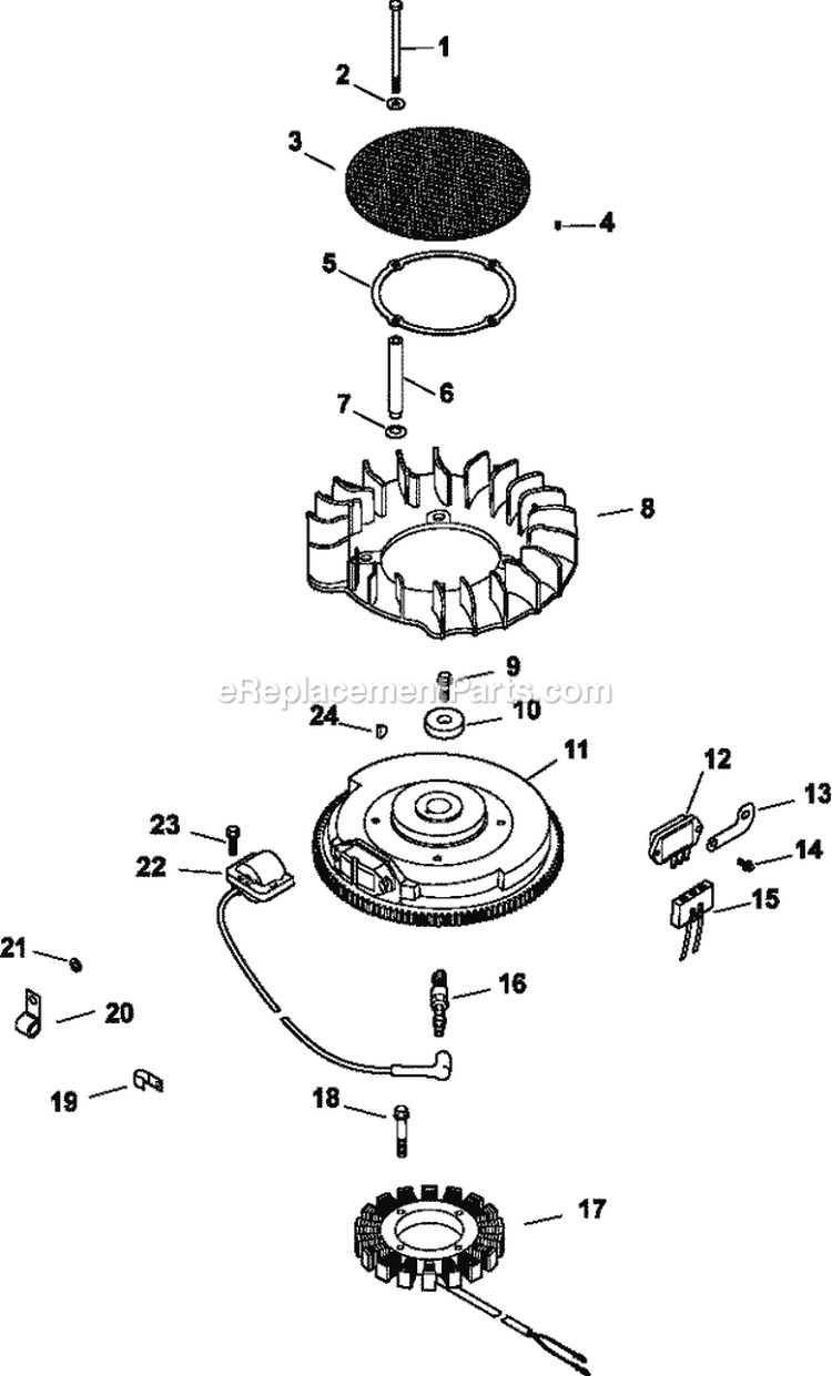 Page J Diagram and Parts List for CV730-3126  Kohler Engine