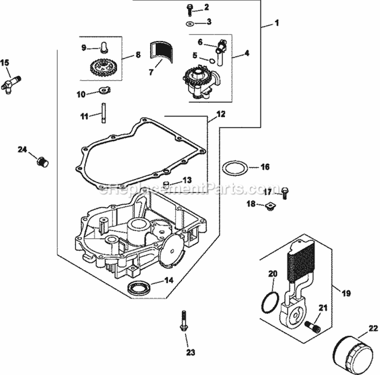 Page K Diagram and Parts List for CV730-3126  Kohler Engine