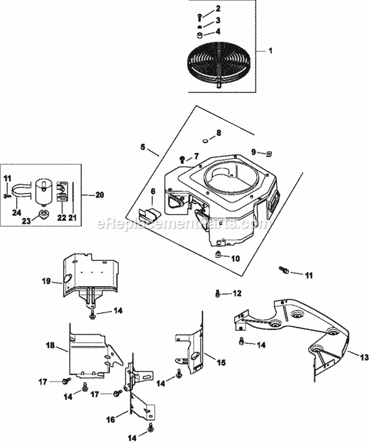 Page B Diagram and Parts List for CV730-3126  Kohler Engine