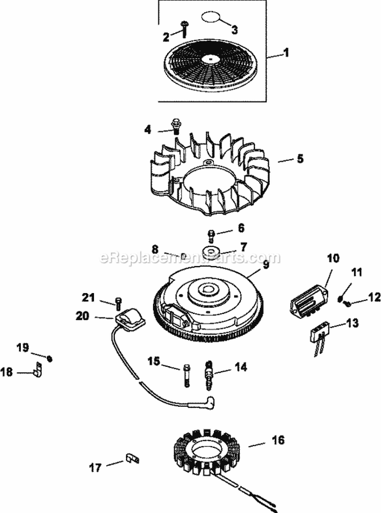 Page J Diagram and Parts List for CV730-3113  Kohler Engine