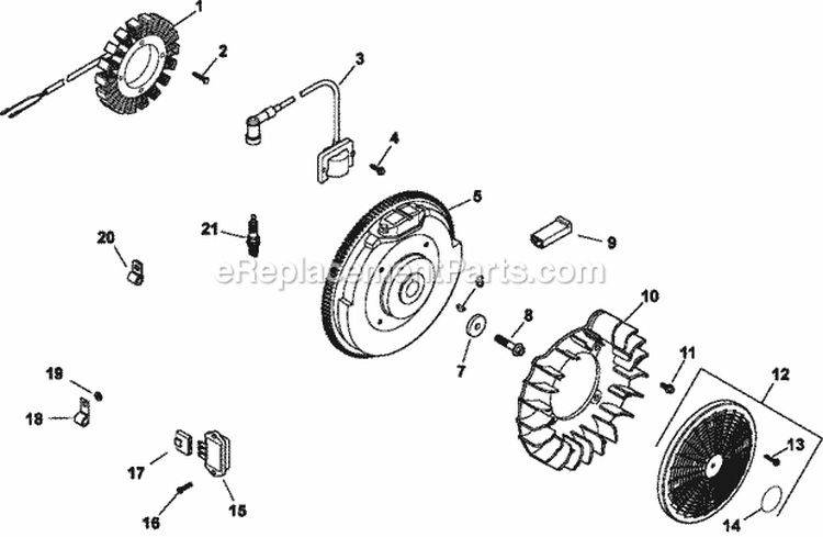 Page M Diagram and Parts List for CV730-3134  Kohler Engine