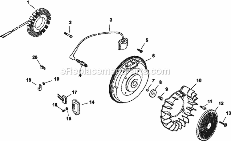 Page J Diagram and Parts List for CV730-3140  Kohler Engine