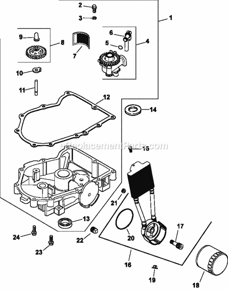 Page K Diagram and Parts List for CV25-69540  Kohler Engine