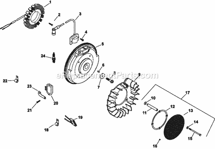 Page J Diagram and Parts List for CH730-0220  Kohler Engine