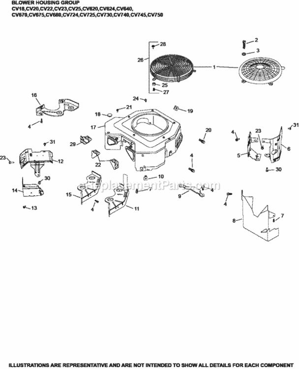Blower_Housing_Group6-24-549_Cv18-750 Diagram and Parts List for CV730-3152  Kohler Engine