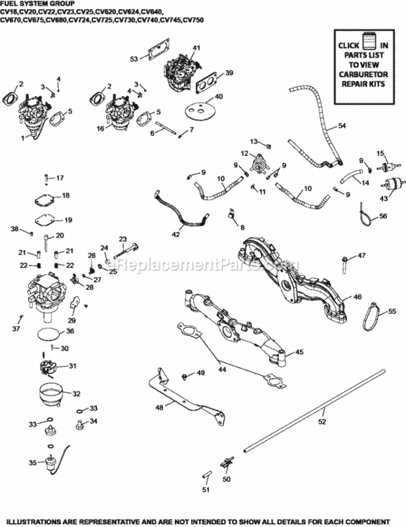 Fuel_System_Group8-24-884_Cv18-750 Diagram and Parts List for CV730-3152  Kohler Engine