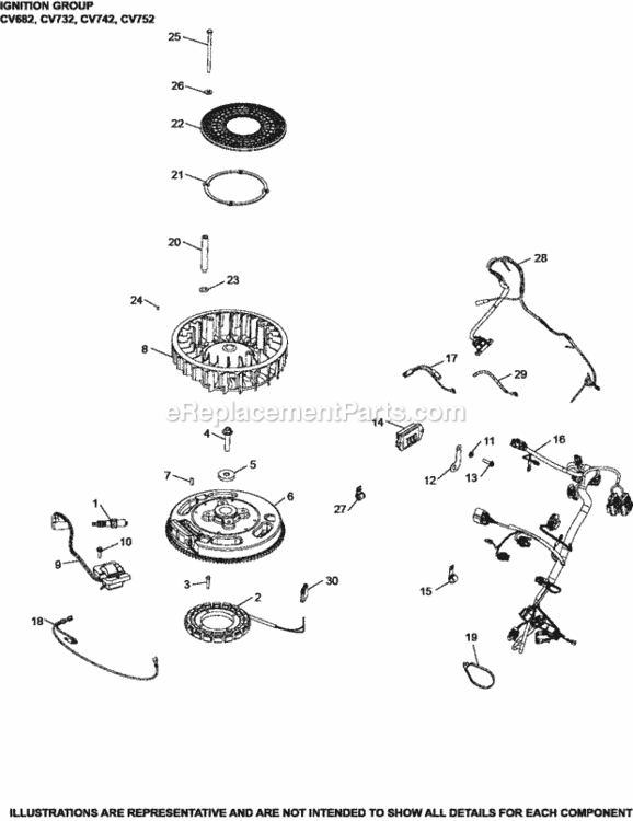 Ignition_Group5-24-1359_Cv682-752 Diagram and Parts List for CV732-3014  Kohler Engine