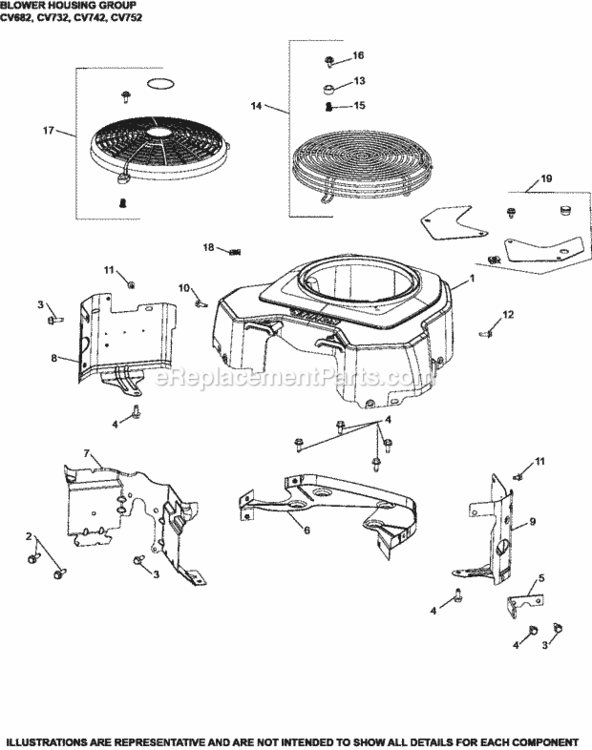 Blower_Housing_Group6-24-516_Cv682-752 Diagram and Parts List for CV732-3017  Kohler Engine