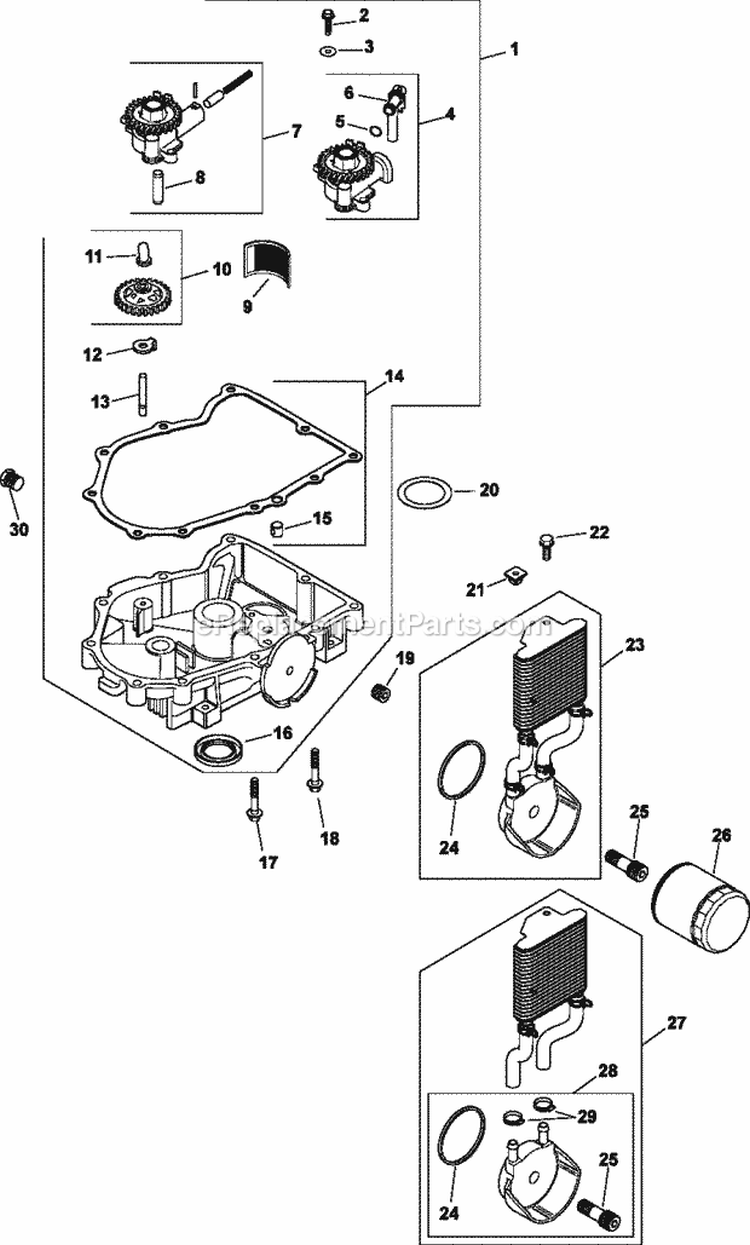Page R Diagram and Parts List for CV25-69546  Kohler Engine