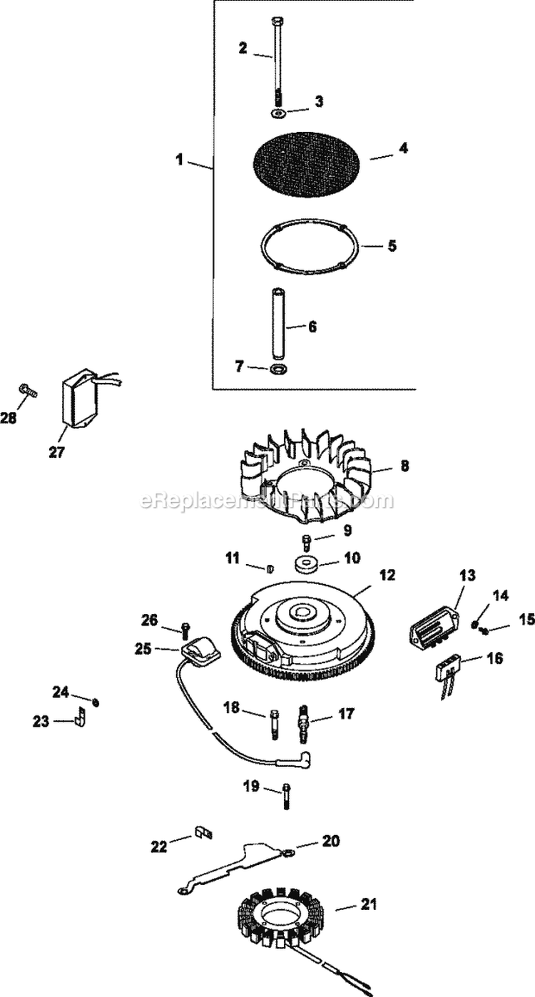 Page S Diagram and Parts List for CV740-0008  Kohler Engine