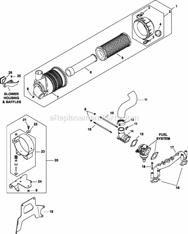 Page A Diagram and Parts List for CV740-0011  Kohler Engine