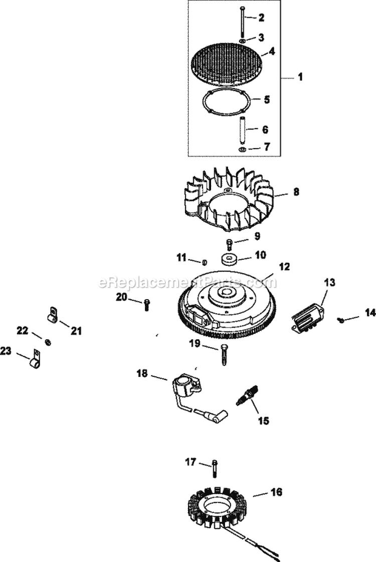Page J Diagram and Parts List for CH740-0026  Kohler Engine