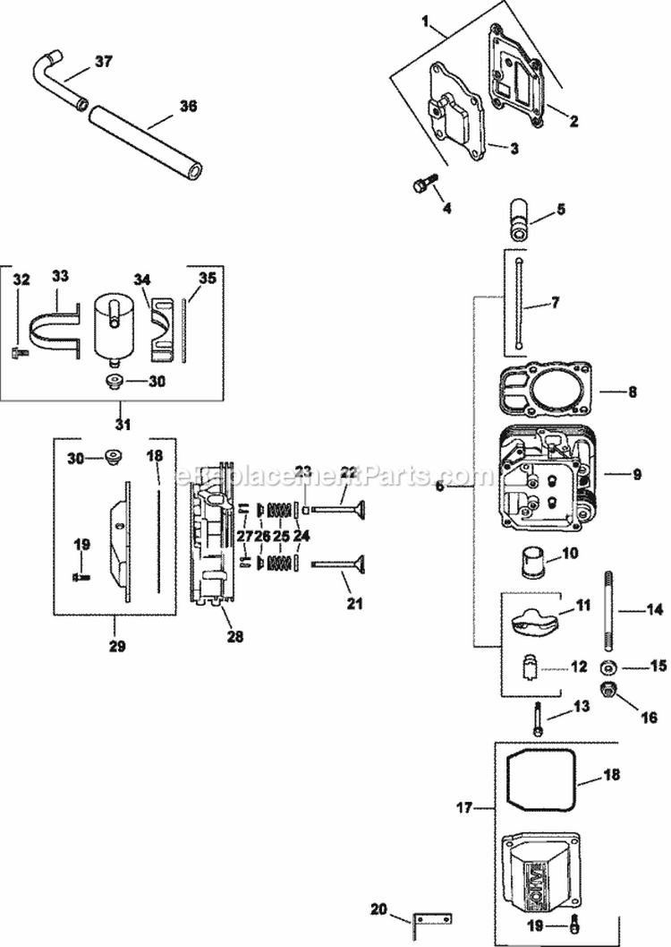Page I Diagram and Parts List for CV25-69515  Kohler Engine