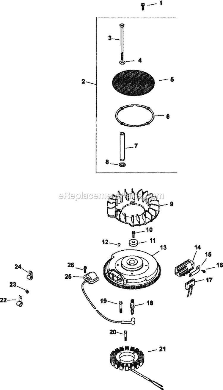 Page S Diagram and Parts List for CV740-0027  Kohler Engine