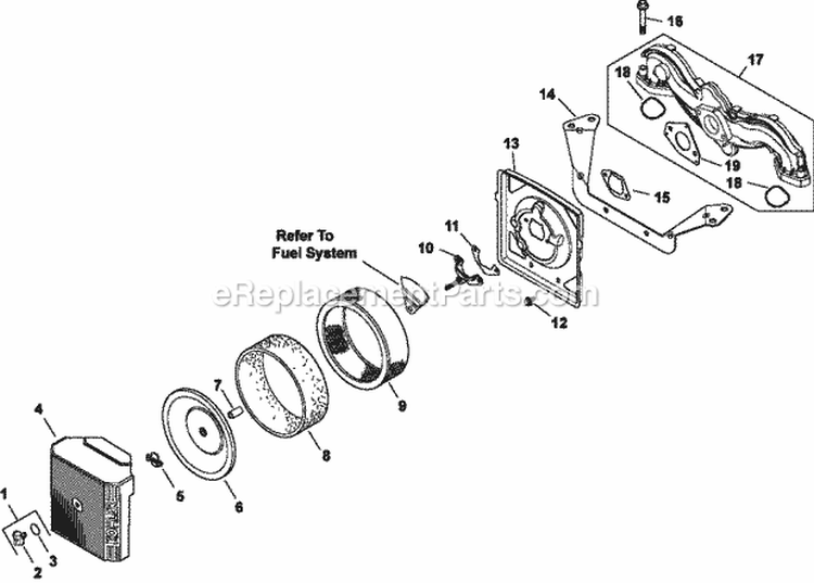Page B Diagram and Parts List for CV740-0019  Kohler Engine