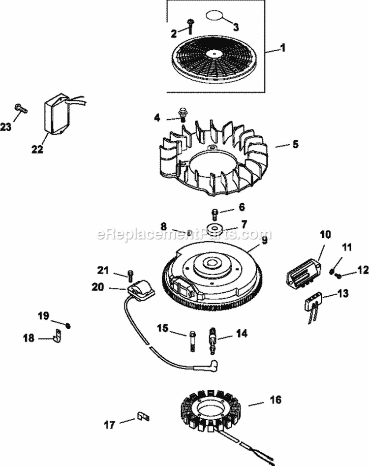 Page J Diagram and Parts List for CV740-0030  Kohler Engine