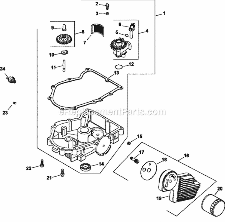 Page K Diagram and Parts List for CV740-0030  Kohler Engine