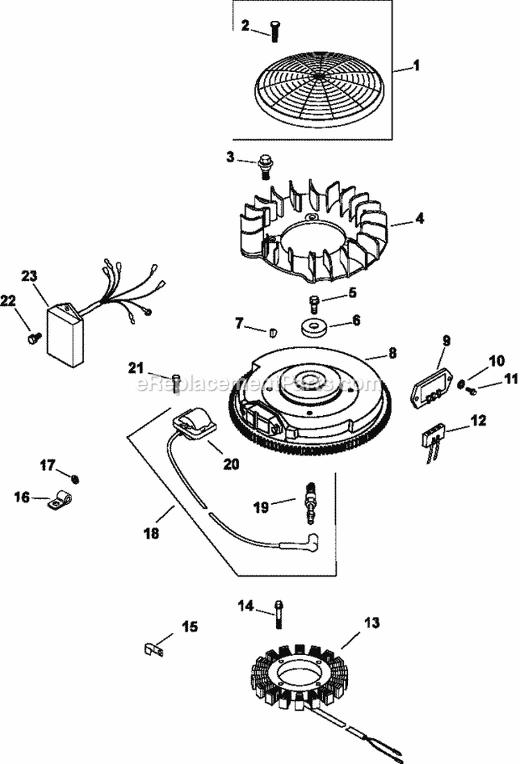Page K Diagram and Parts List for CV740-0033  Kohler Engine