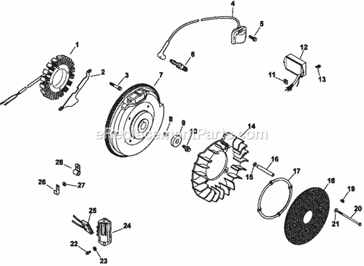 Page J Diagram and Parts List for CV740-0036  Kohler Engine
