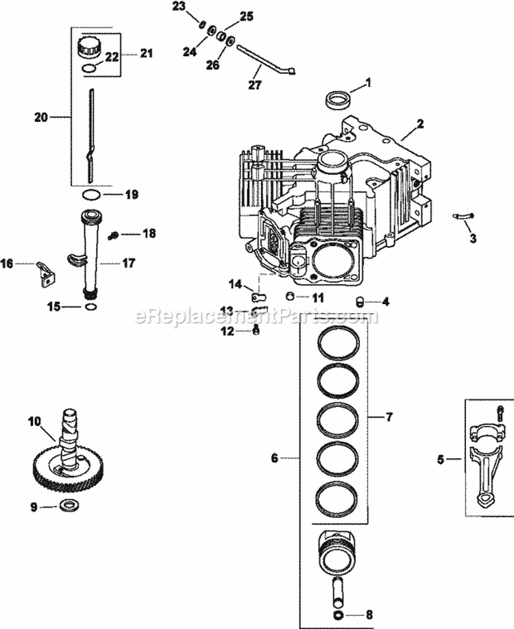 Page C Diagram and Parts List for CV740-0036  Kohler Engine