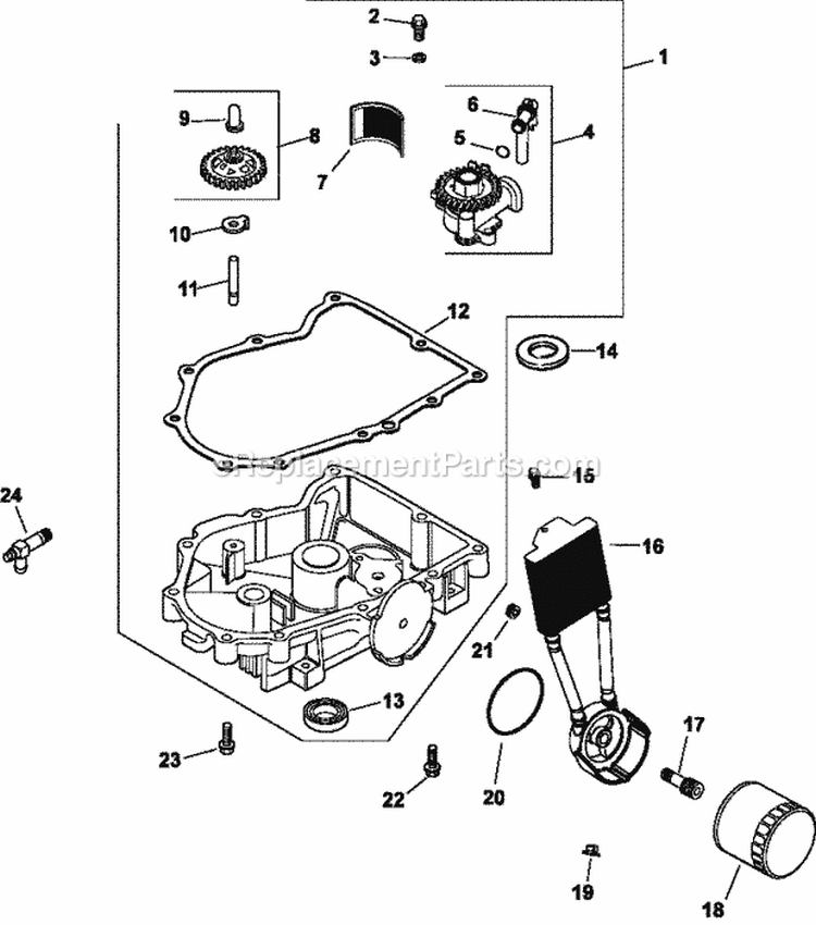 Page K Diagram and Parts List for CV740-3110  Kohler Engine