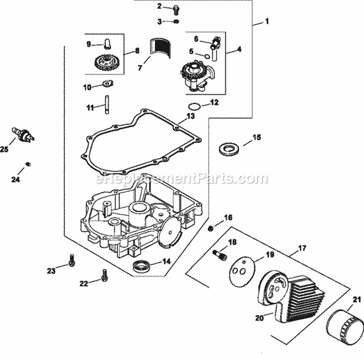 Page K Diagram and Parts List for CV740-0036  Kohler Engine