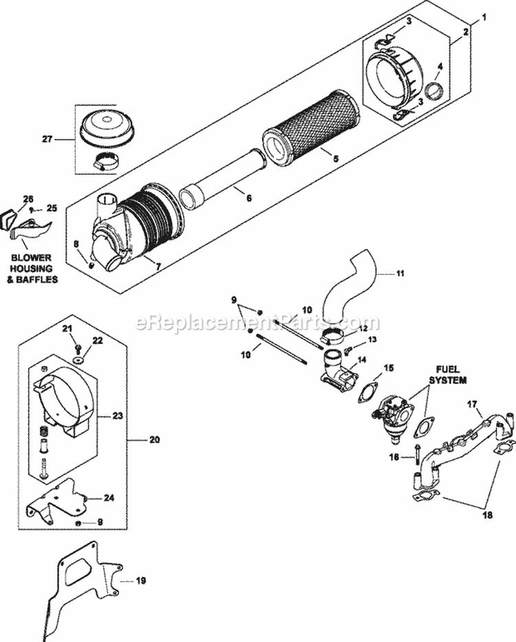 Page A Diagram and Parts List for CV740-3124  Kohler Engine