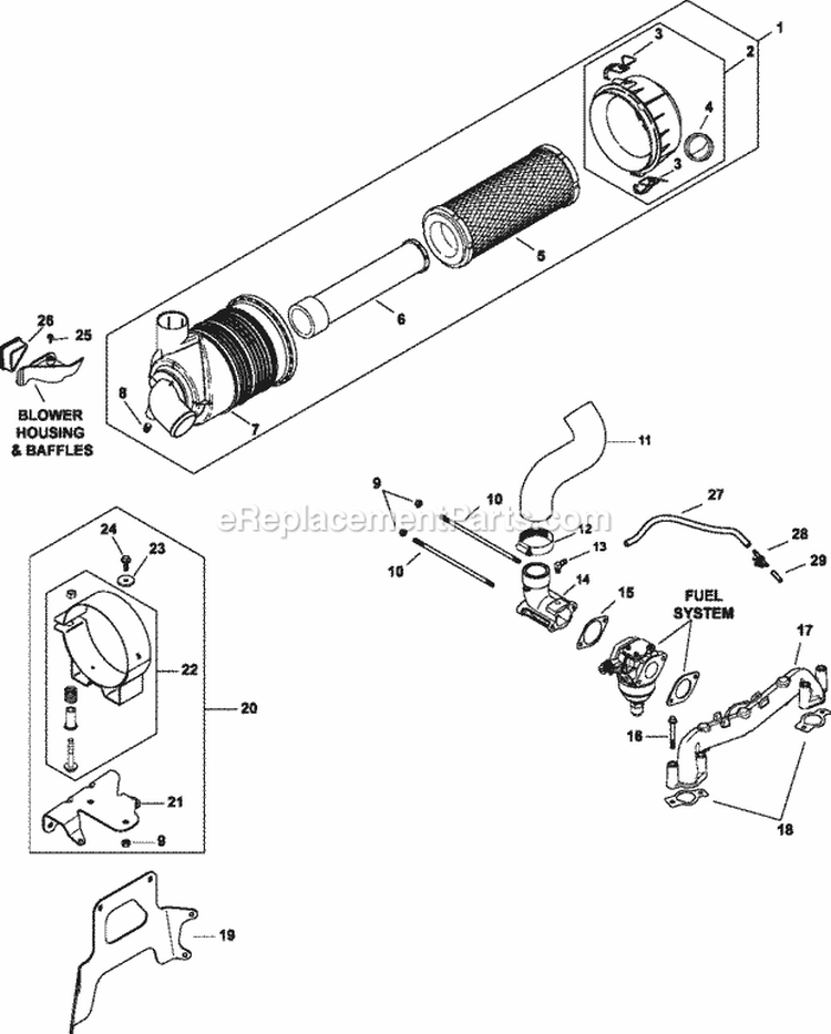 Page A Diagram and Parts List for CV620-3011  Kohler Engine