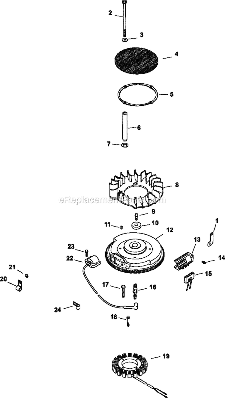 Page L Diagram and Parts List for CH740-3132  Kohler Engine