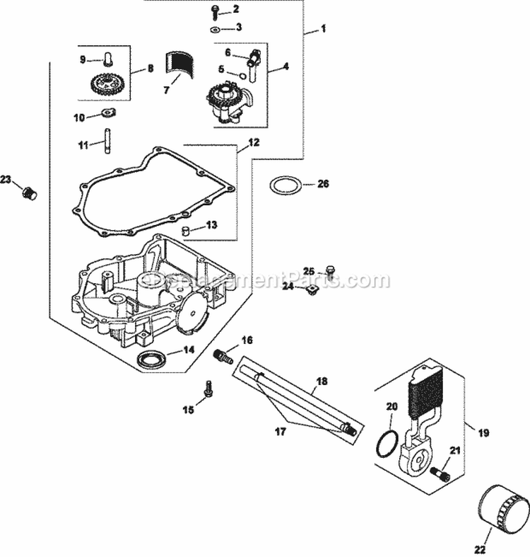Page K Diagram and Parts List for CV740-3144  Kohler Engine