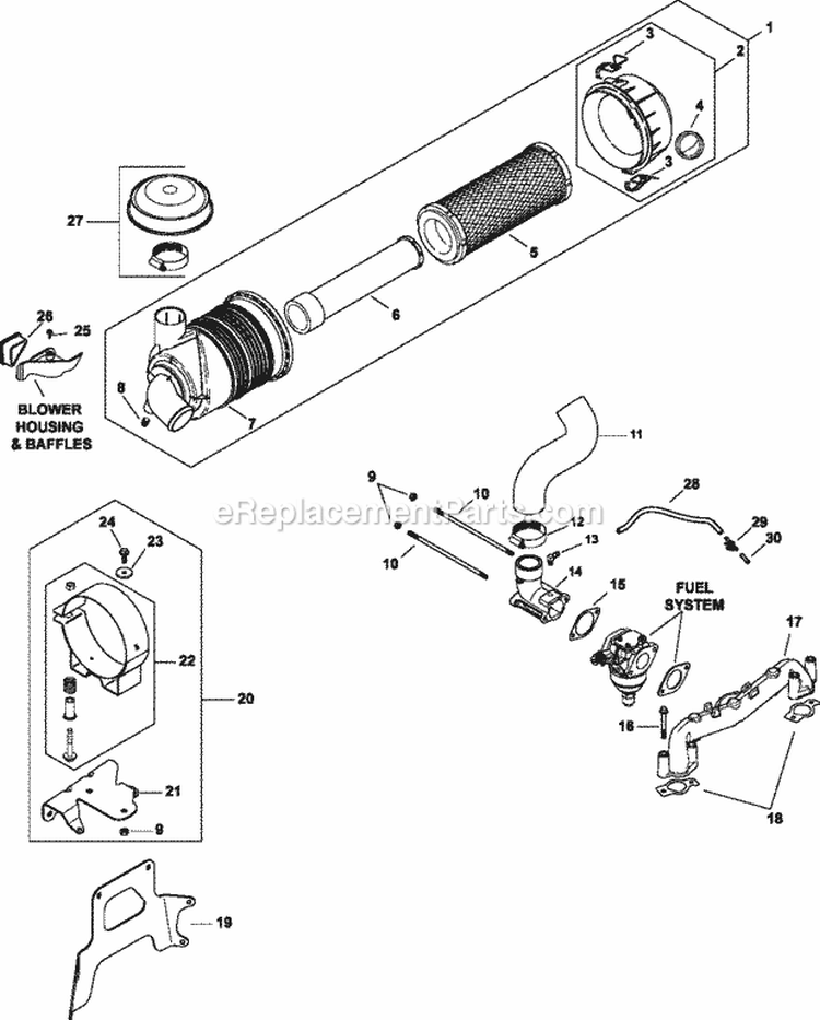 Page B Diagram and Parts List for CV640-3026  Kohler Engine