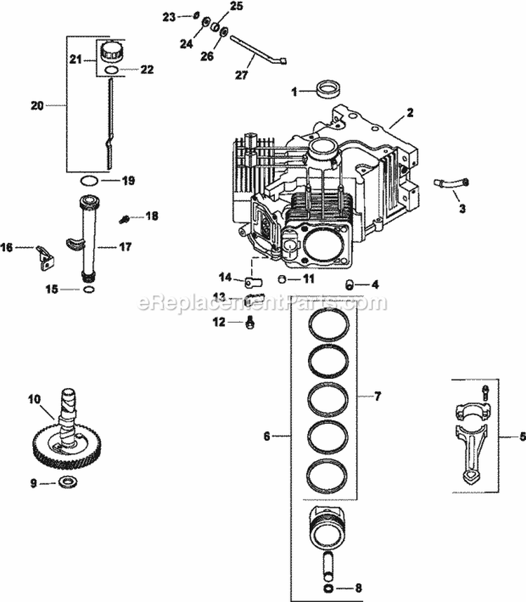 Page C Diagram and Parts List for CV740-3124  Kohler Engine