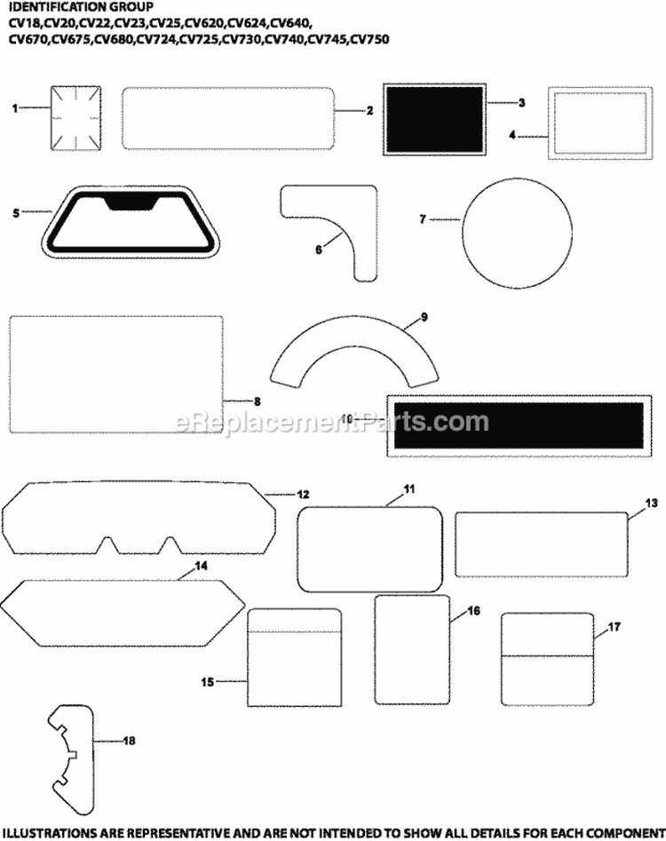 Page N Diagram and Parts List for CV20-65541  Kohler Engine