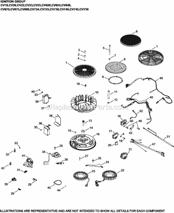 IgnitionCharging_Group5-24-1380_Cv18-750 Diagram and Parts List for CV740-3148  Kohler Engine
