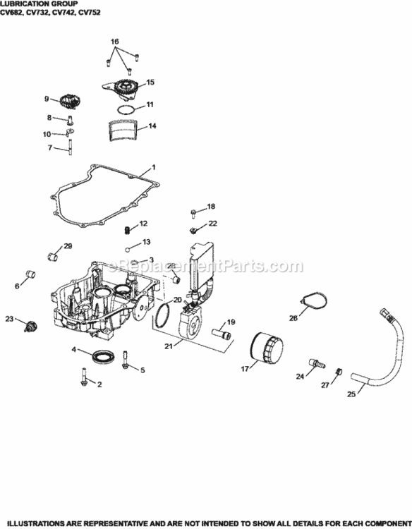Lubrication_Group3-24-862_Cv682-752 Diagram and Parts List for CV742-3017  Kohler Engine