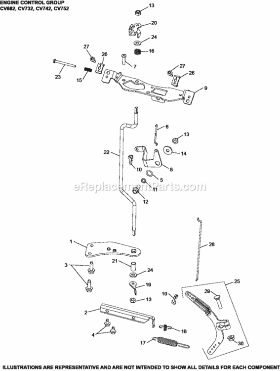 Engine_Control_Group9-24-608_Cv682-752 Diagram and Parts List for CV742-3022  Kohler Engine