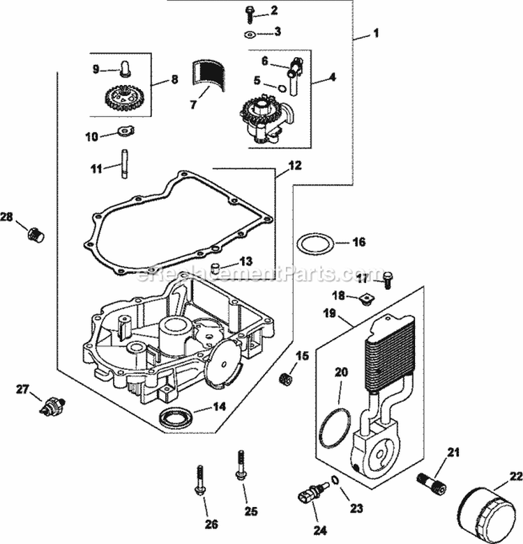 Page K Diagram and Parts List for CV745-0002  Kohler Engine