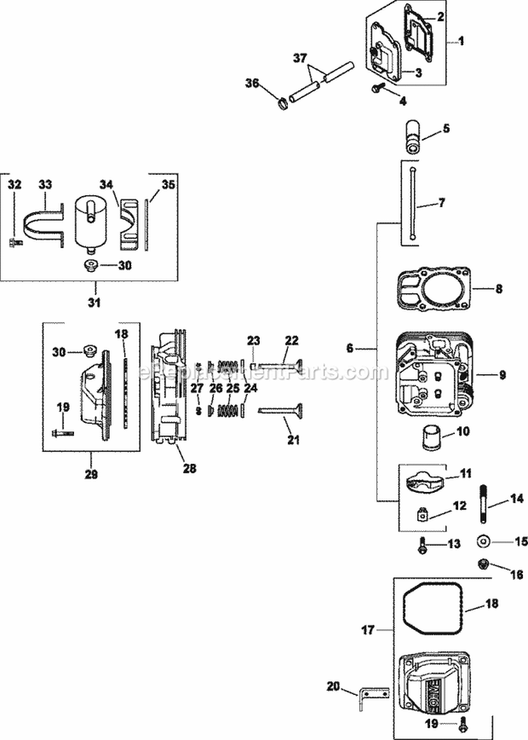 Page H Diagram and Parts List for CV26-79517  Kohler Engine