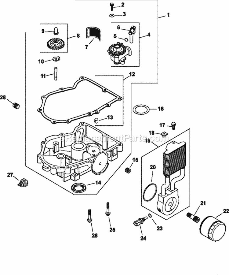 Page K Diagram and Parts List for CV745-0003  Kohler Engine