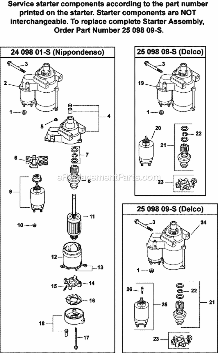 Page M Diagram and Parts List for CV26-79518  Kohler Engine