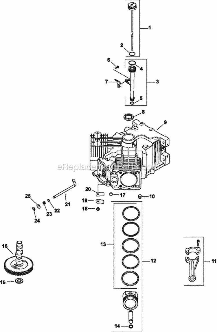 Page C Diagram and Parts List for CV745-0005  Kohler Engine