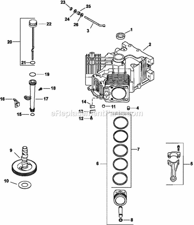 Page D Diagram and Parts List for CV745-0009  Kohler Engine