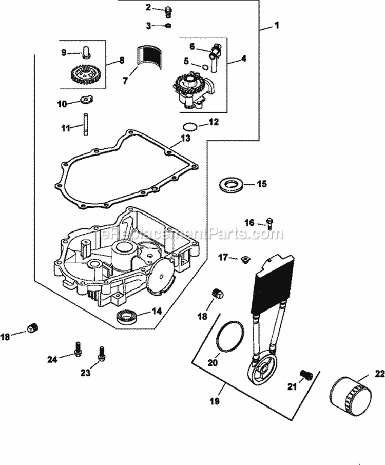 Page K Diagram and Parts List for CV740-3124  Kohler Engine
