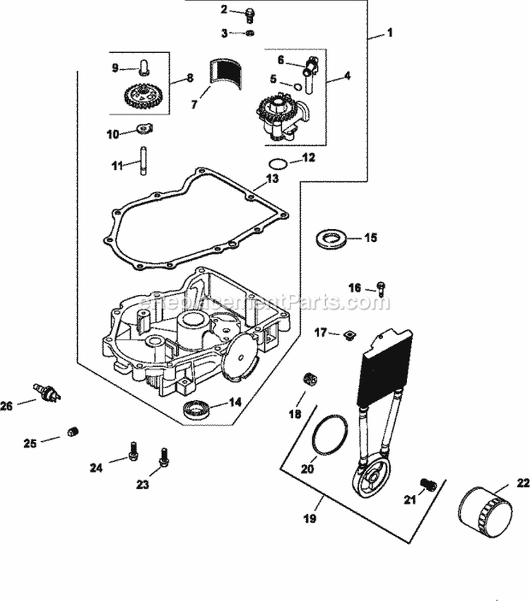Page K Diagram and Parts List for CV750-0004  Kohler Engine