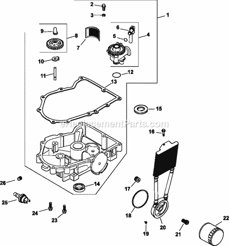 Page K Diagram and Parts List for CV750-0019  Kohler Engine
