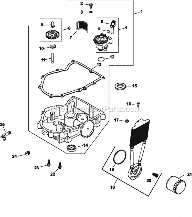 Page K Diagram and Parts List for CV740-3121  Kohler Engine