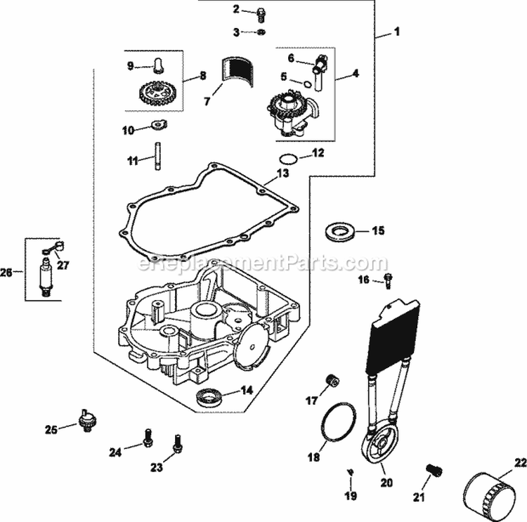 Page K Diagram and Parts List for CV740-0031  Kohler Engine