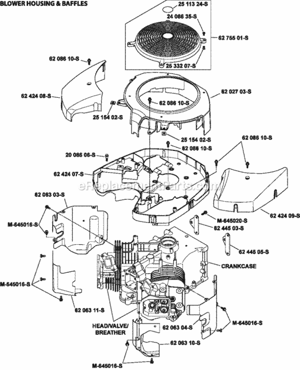 Blower_Housing_And_Baffles_6-62-2 Diagram and Parts List for CV980-0010  Kohler Engine