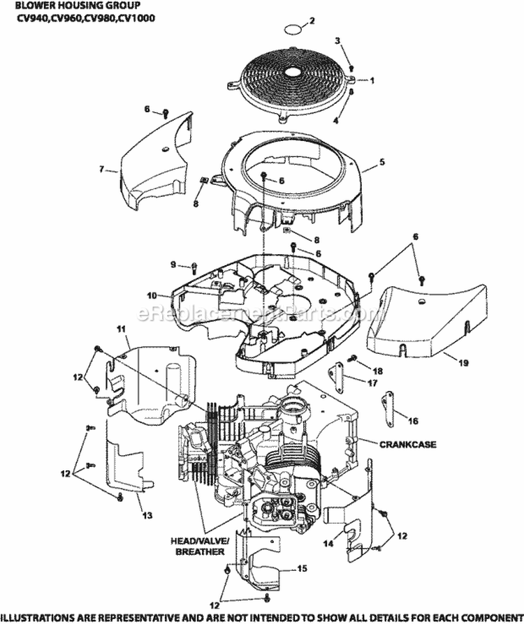 Page B Diagram and Parts List for CV960-2002  Kohler Engine