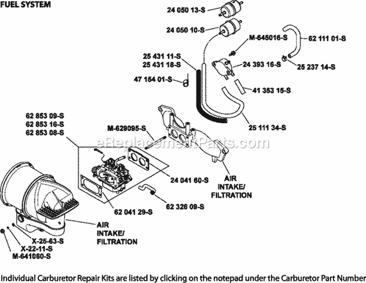 Page H Diagram and Parts List for CV960-2002  Kohler Engine
